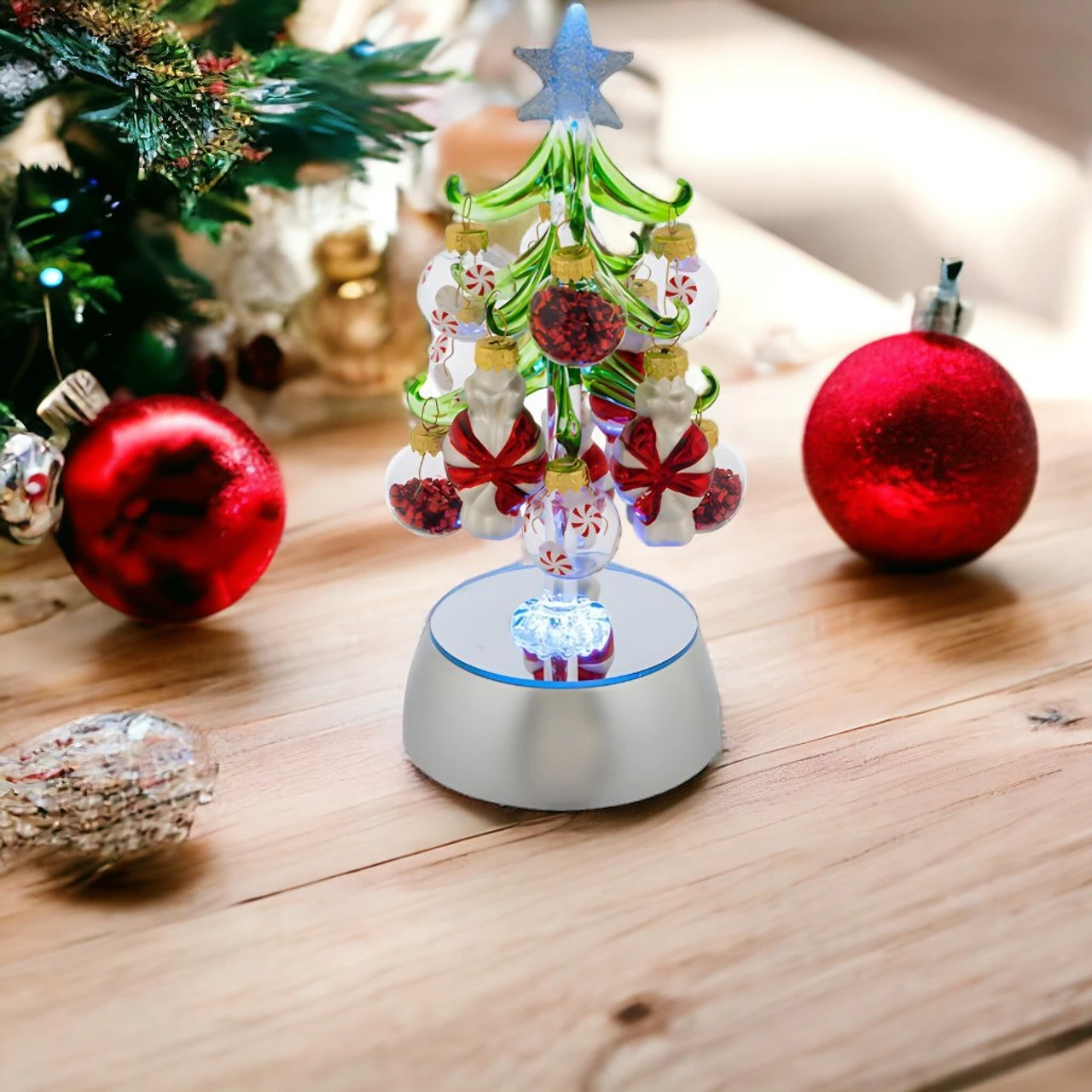 Light-Up Christmas Tree With Peppermint Ornaments - Image 2