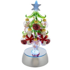 Light-Up Christmas Tree With Peppermint Ornaments