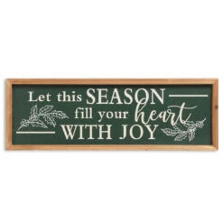 23 Inch Engraved Green Wooden Wall Sign With Glitter