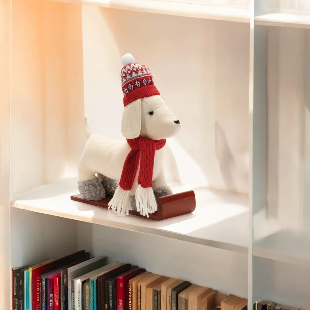 White Dog On Sled Figurine - Image 2