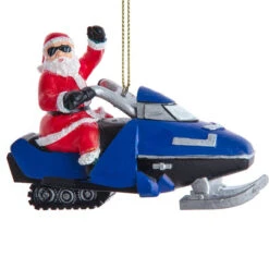 Kurt Adler Santa On Snowmobile Ornament