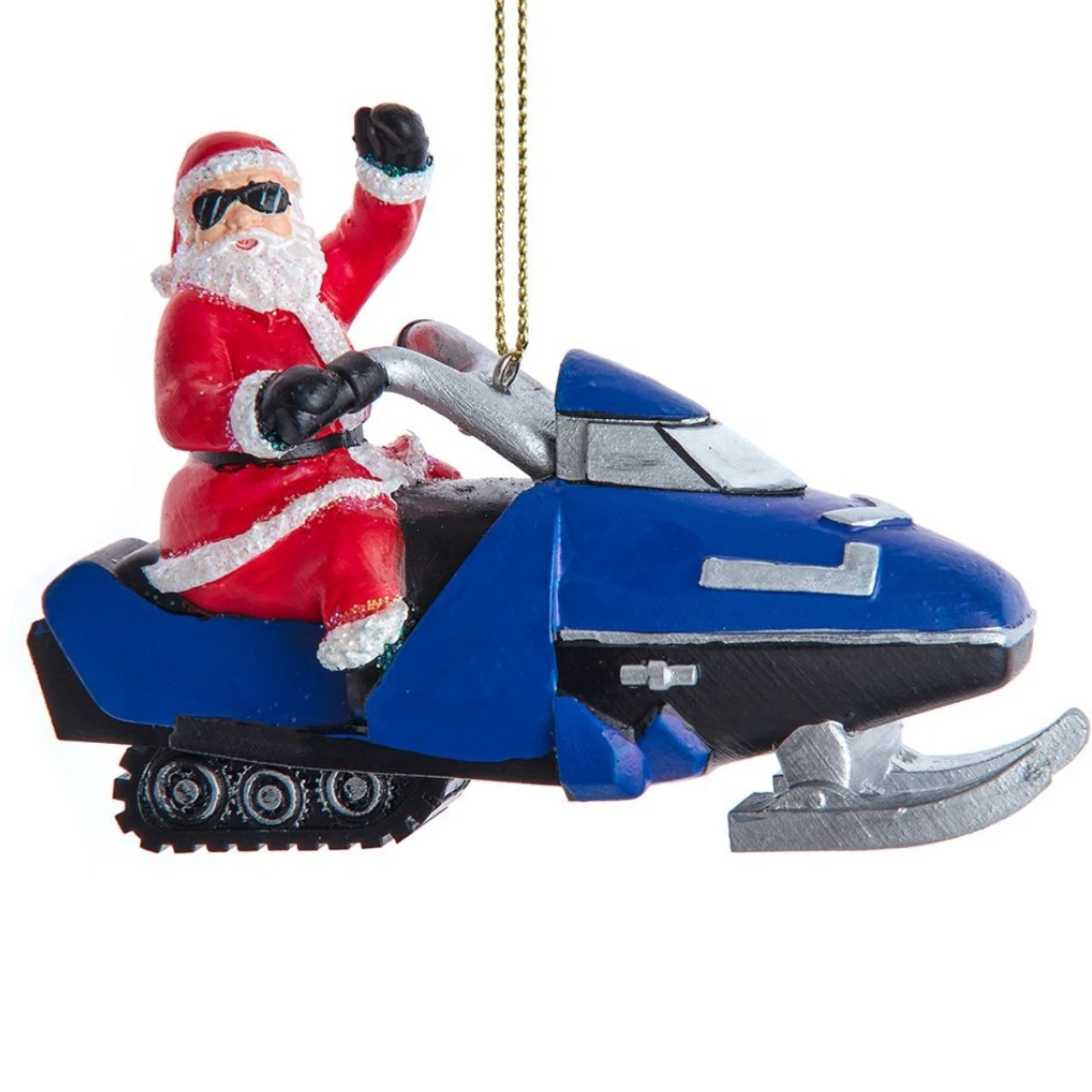 Kurt Adler Santa On Snowmobile Ornament
