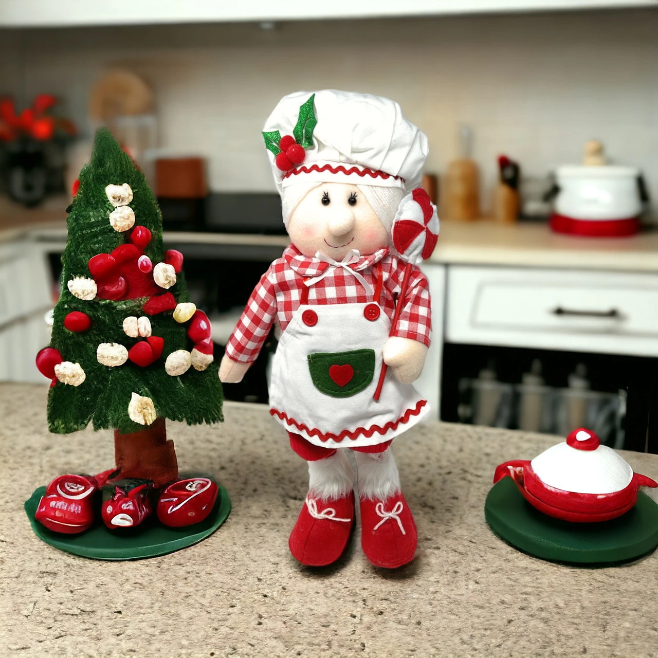 Whimsical Plush Mrs. Claus Chef Stander - Image 2