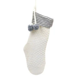 Knitted White Holiday Stocking