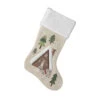House Christmas Stocking With Cabin And Trees