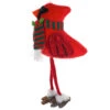 Cardinal Wearing Dark Green And Red Scarf Shelfsitter