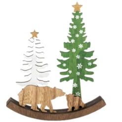 Bear And Cub Laser Cut Figurine