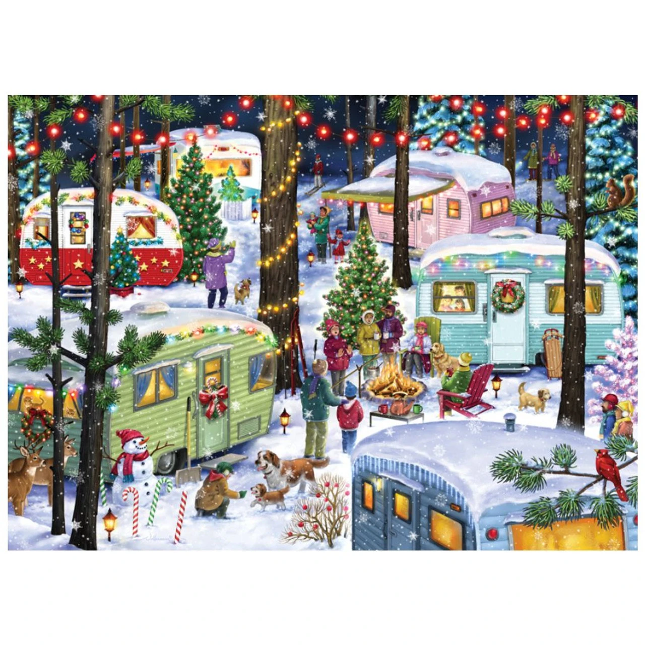 1000 Piece Camping For Christmas Jigsaw Puzzle