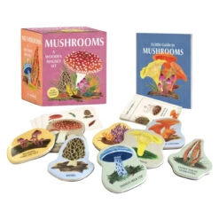 Mushrooms: A Wooden Magnet Set