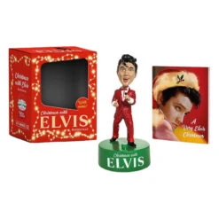 Christmas With Elvis Musical Bobblehead And Mini Book Set