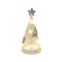 Lighted Medium Frosted Glass Pinecone Tree