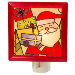 Stained Glass Santa Night Light