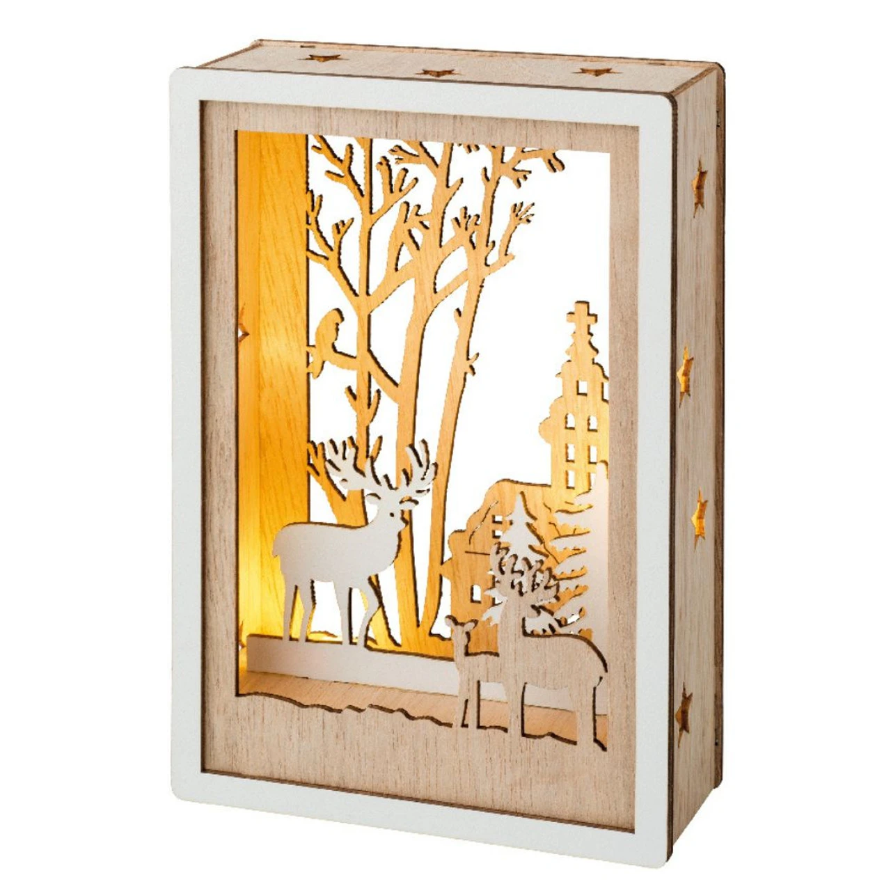 Lumineo Micro LED Forest Deer Family Shadow Box