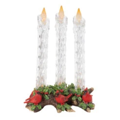 LED Taper Candles With Cardinals