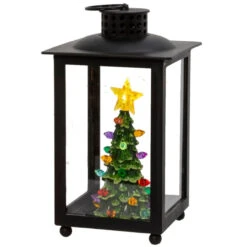 Black Holiday Lit Lantern