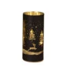 Medium Lit Winter Scene Glass Luminary