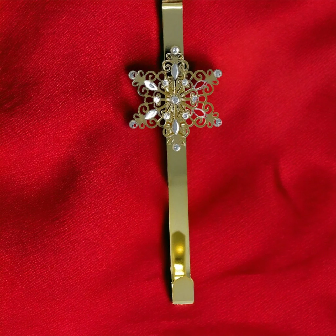 Gold Snowflake Wreath Hanger - Image 2