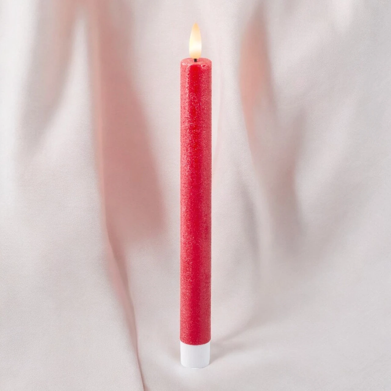 Lumineo 9.5 Inch Red Taper Battery Operated Candle Set Of 2 - Image 2