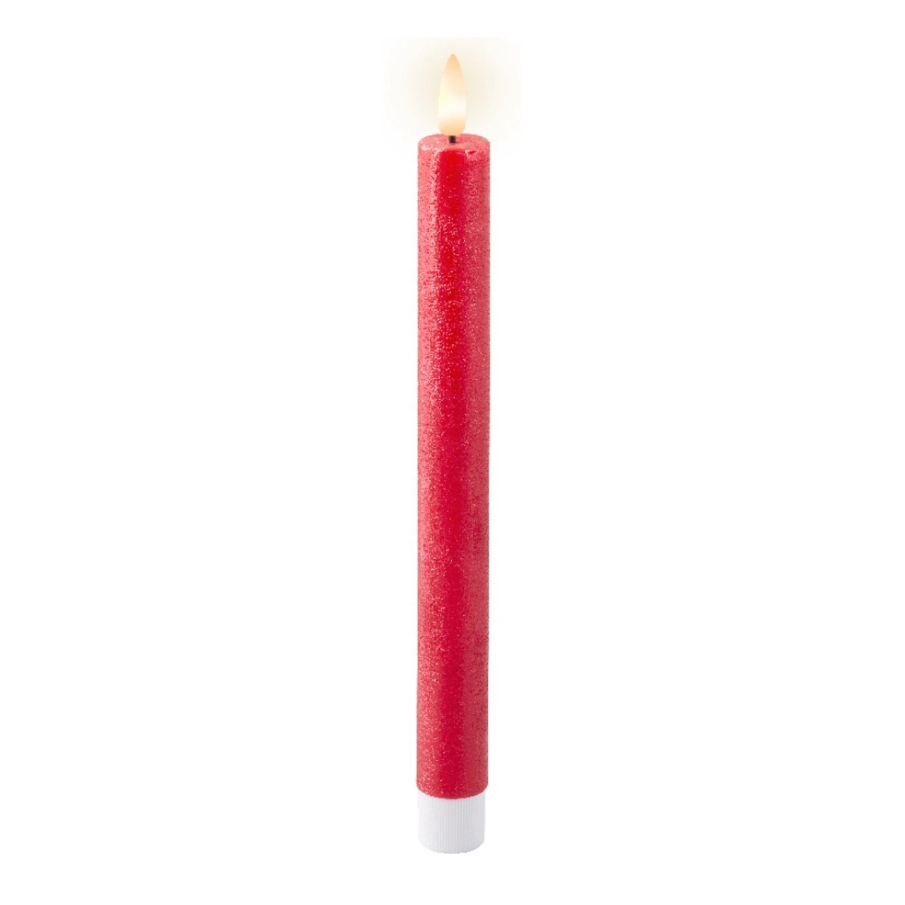 Lumineo 9.5 Inch Red Taper Battery Operated Candle Set Of 2