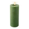 Lumineo Battery Operated Green Wax 7.5 Inch Candle