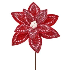22 Inch Sugar & Spice Poinsettia Stem