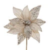 Kurt Adler Champagne Metallic Glittered Floral Pick