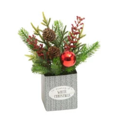 White Christmas Festive Pine Arrangement