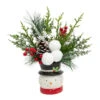 13 Inch Snowman Pine & Berry Pot Arrangement
