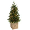 40" Pre-Lit Holiday Tree With Wooden Box Base