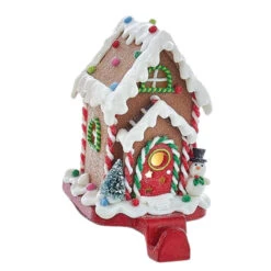 Kurt Adler Lighted Candy Gingerbread House Stocking Holder