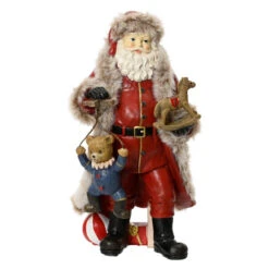 Santa With Bear Marionette Figurine