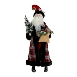 Santa With Tree And Gift Bag Figurine