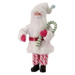 Large Soo Sweet Santa Holding Candy Cane Figurine
