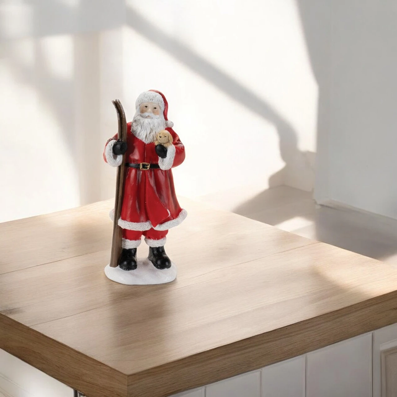 Santa With Skis Figurine - Image 2