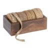 Jute Ribbons On Spool Set In Wooden Box