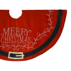 Velvet Santa Belt Merry Christmas Tree Skirt