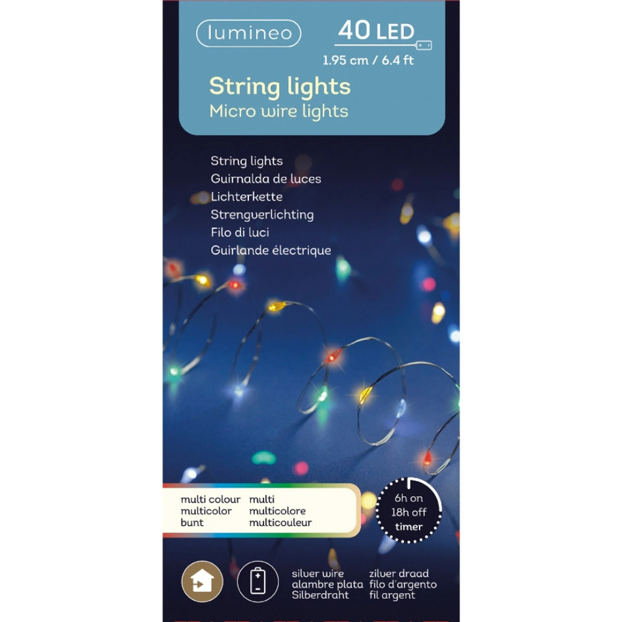 Lumineo 40 Multi Color Micro LEDs Silver Wire