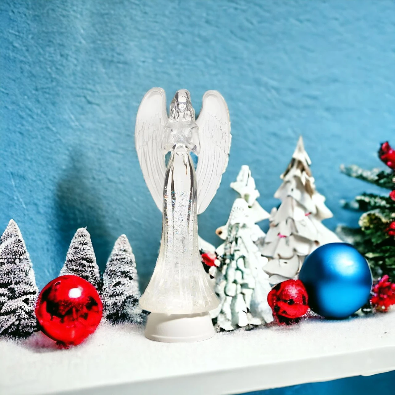 Lighted Angel With Swirling Glitter - Image 2