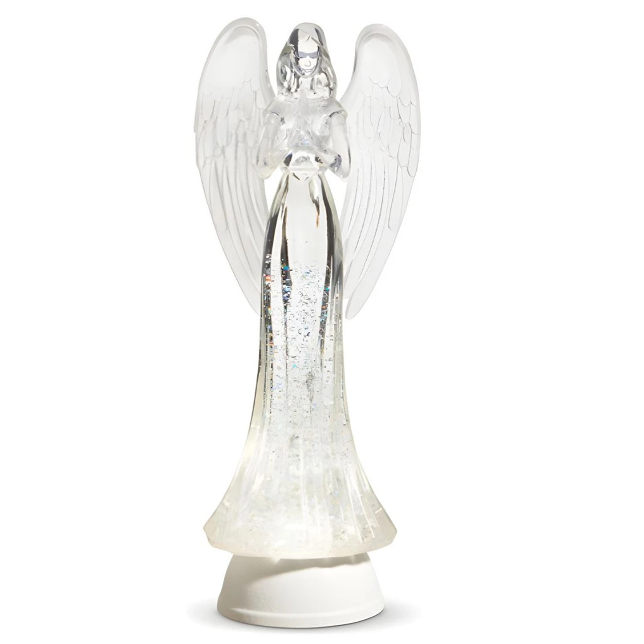 Lighted Angel With Swirling Glitter