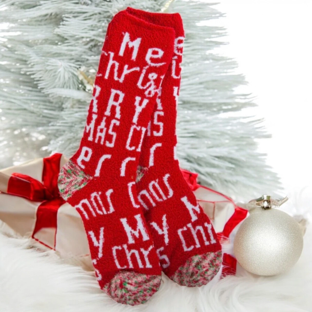 Merry Christmas Cozy Crew Socks - Image 2