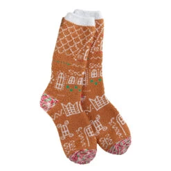 Gingerbread House II Cozy Crew Socks