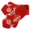 Cozy Red Knit Mittens With Snowflake Design