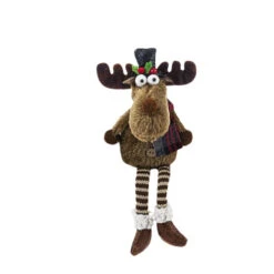 Moose Sitter With Legs And Dark Grey Scarf
