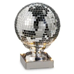 Silver Animated Spinning Disco Ball