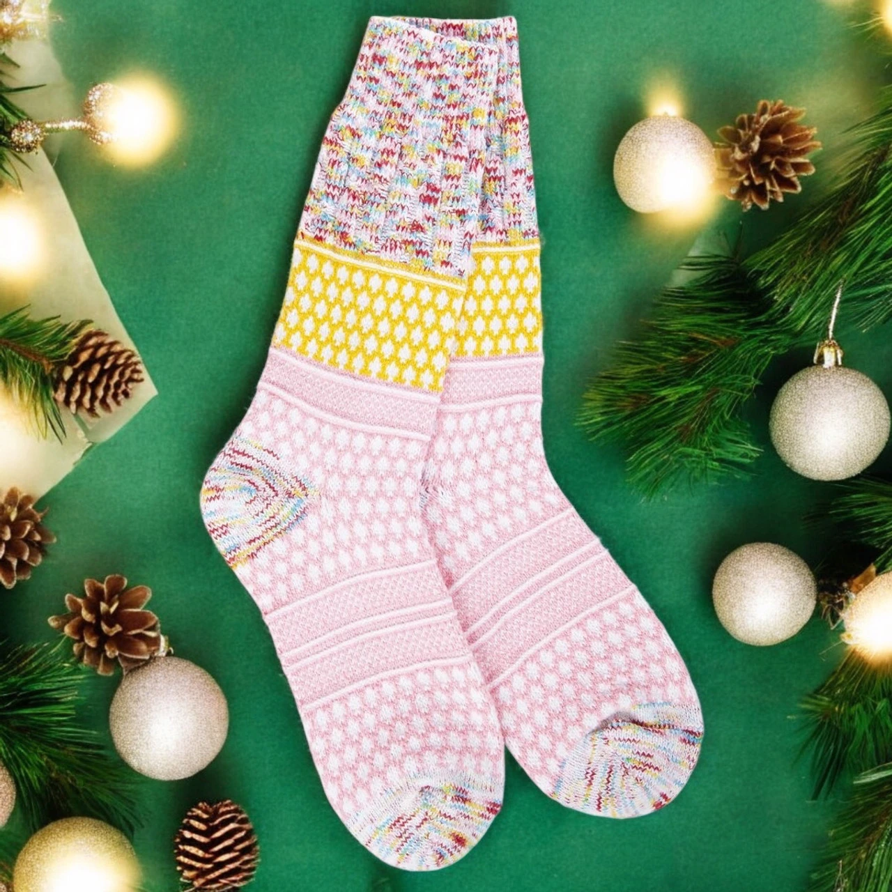 Whimsical Multi Holiday Gallery Textured Crew Socks - Image 2