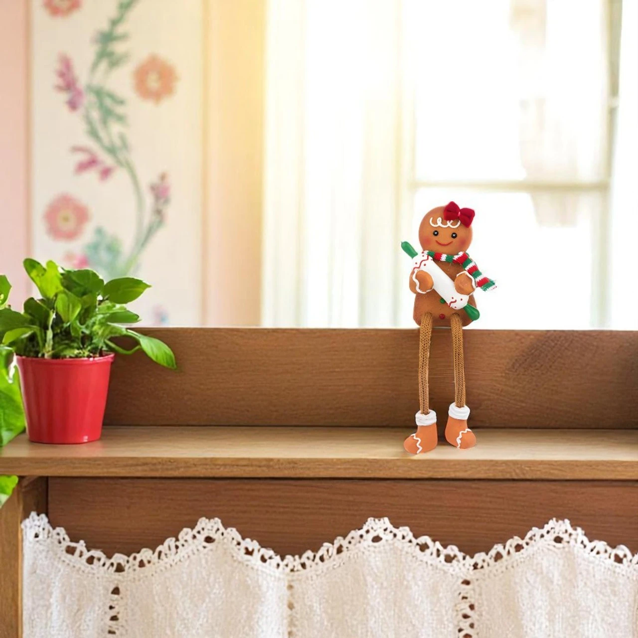 Gingerbread Baker With Rolling Pin Sitter - Image 2
