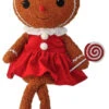 24" Fleece Gingerbread Girl Peppermint