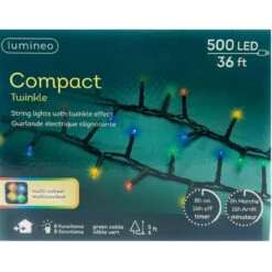 Lumineo Compact 500 LED Multi Color Lights On Green Wire