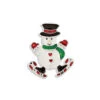 Skating Snowman Enamel Brooch