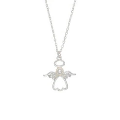 Silver Angel With Pearl Necklace By Periwinkle